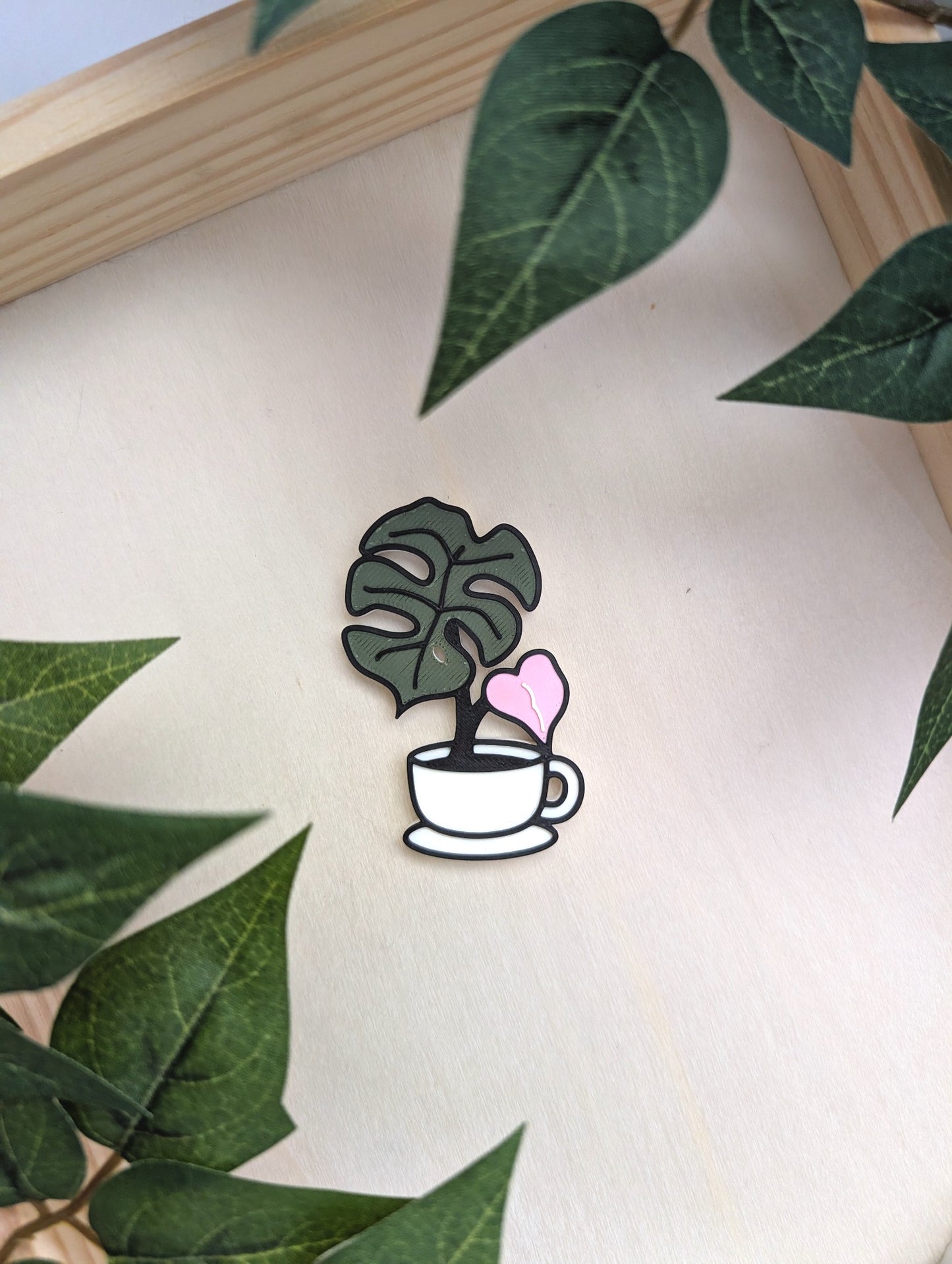 Tea Cup Monstera Magnet
