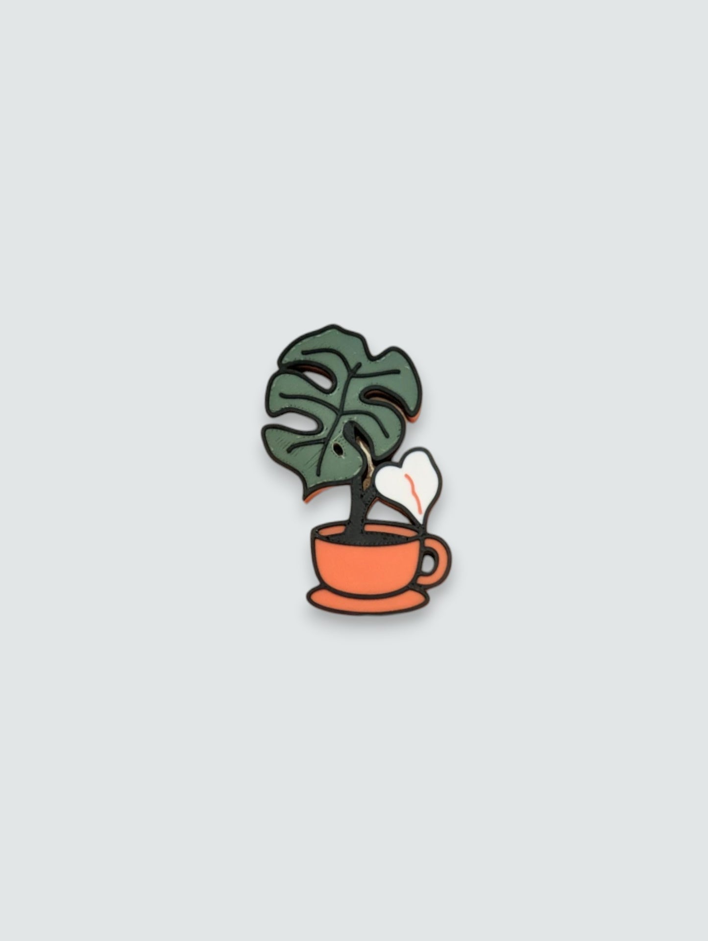 Tea Cup Monstera (White) Magnet