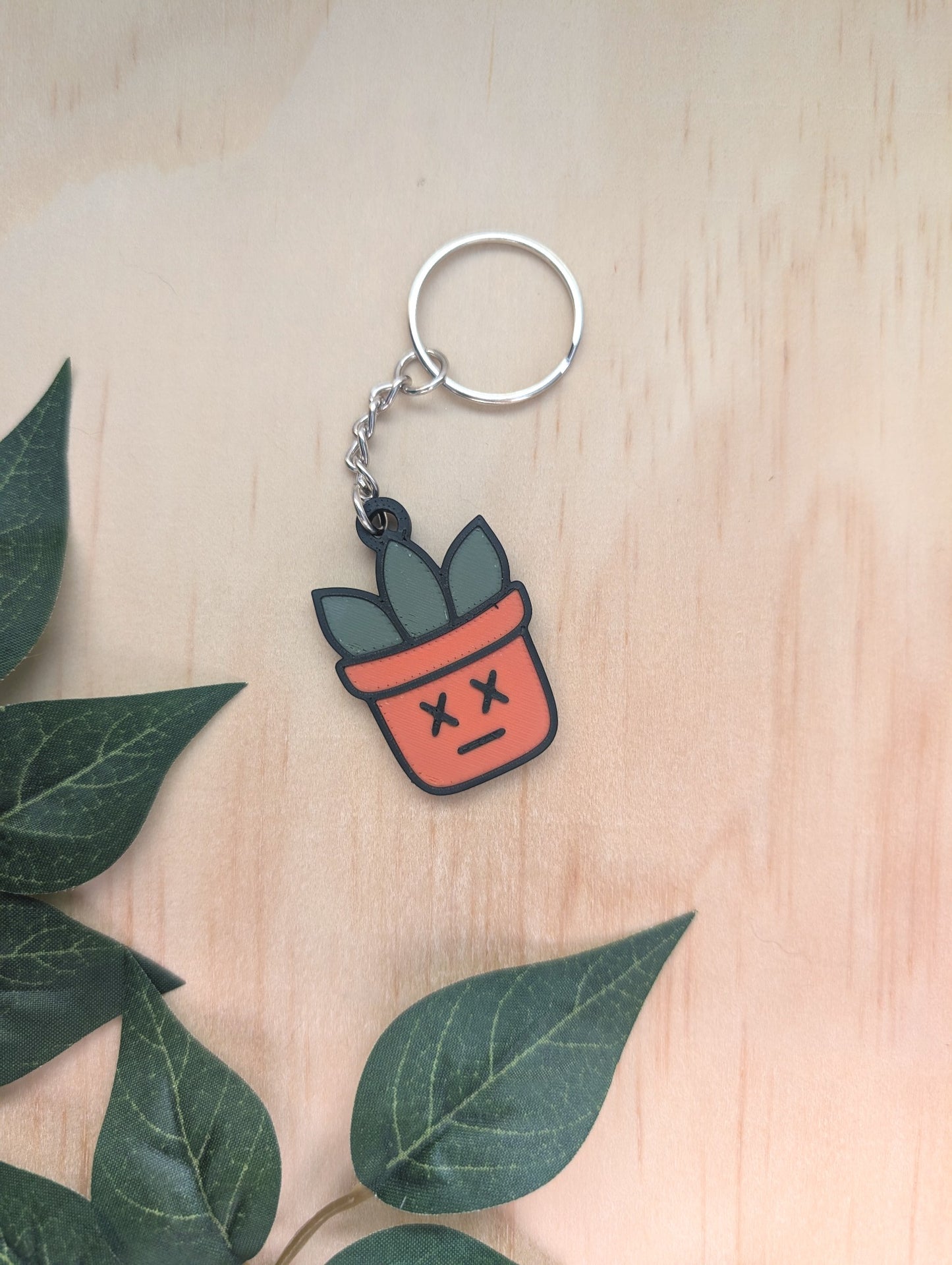 Dead Face Plantmoji Keychain