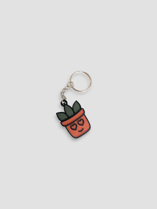 Heart Eyes Plantmoji Keychain