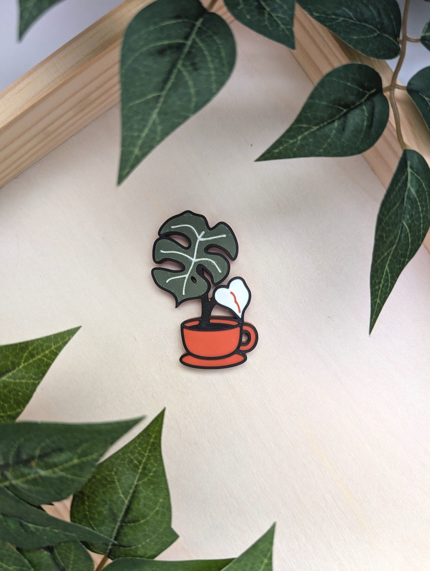 Tea Cup Monstera Magnet