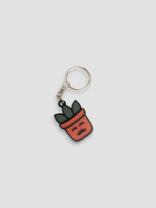 Moustache Plantmoji Keychain