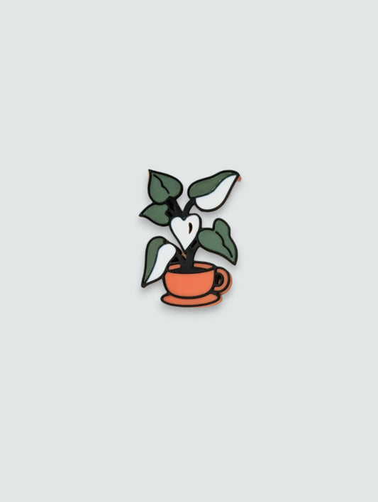 Tea Cup Philodendron (White) Magnet