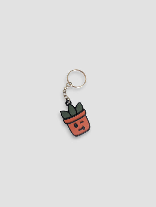 Tongue Out Plantmoji Keychain